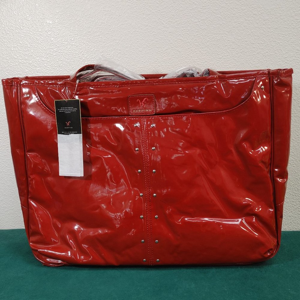 NWT HARIFIN WOMENS TECH TOTE RED 17X13X4 LAPTOP BAG